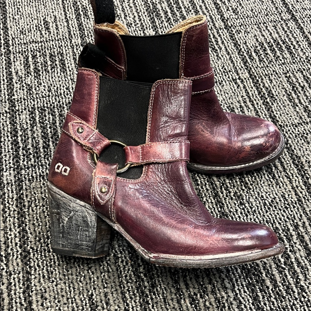 🤑⚡️SALE!🤑BED STU LIBERATE HARNESS CHELSEA burgundy BOOT BOOTIES 7M 🤑⚡️SALE!🤑 - Picture 3 of 7